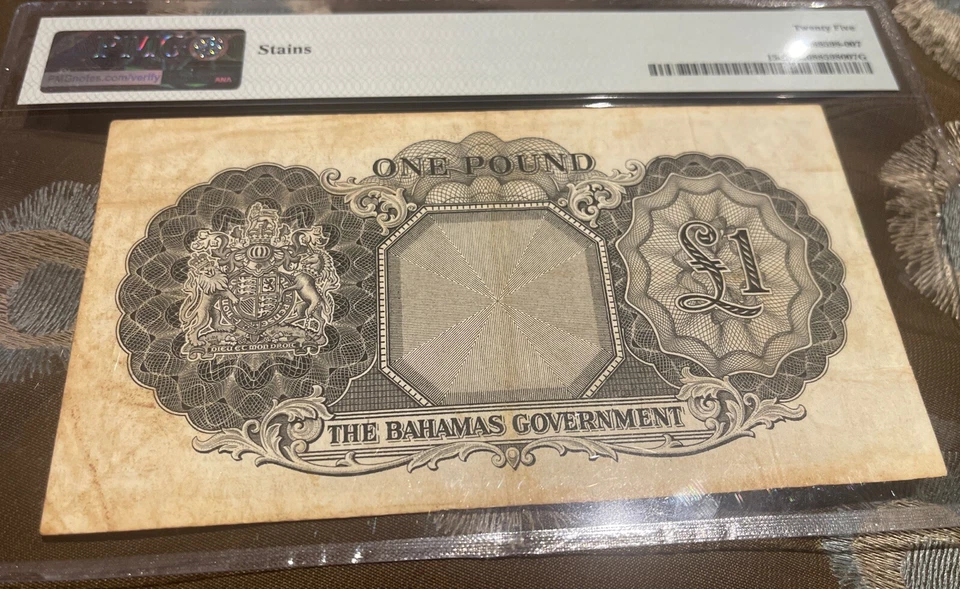 Bahamas One Pound Note 1936 (1961) Pick 15c PMG VF25 Priced Low - Image 4 of 4