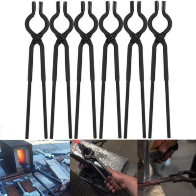 V Bolt Tongs Set Blacksmith Forge Tong Set Includes 3/8 1/2 5/8 3/4 7/8 1 Inch