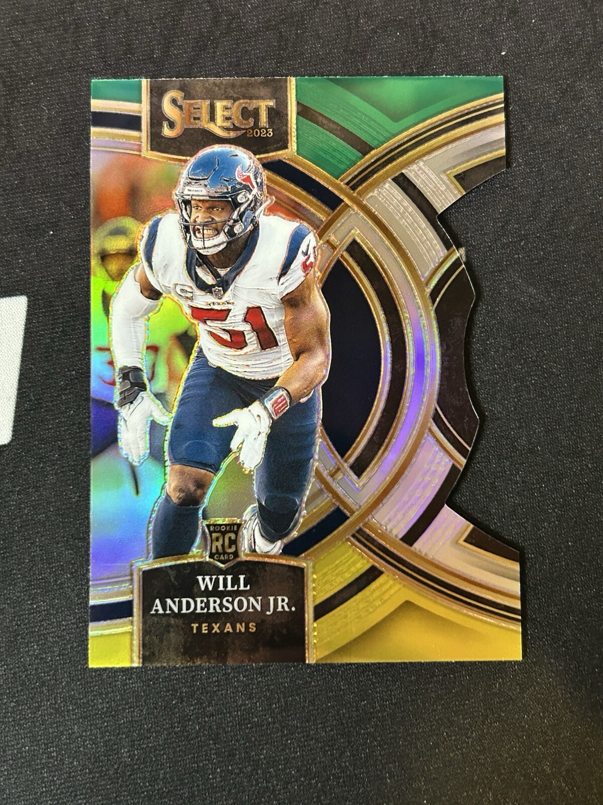 2023 Panini Select Premier Level Green Yellow Die-Cut #125 Will Anderson Jr. RC