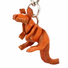 Schlüsselanhänger Leder Känguru Tier Figur - Frauen Kinder Mädchen