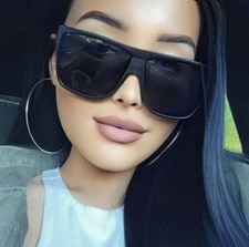 Large Aviator Dark Lens Barnun ZZ Flat Top Oversized WaYf Women Big Sunglasses L