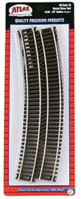 Atlas HO Scale ~ New 2026 ~ Code 83 ~ 24  Radius Curve Track ~ 6 Pcs ~ 536