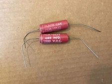 2 NOS Cornell Dubilier Black Cat .033 uf 1000v Capacitors TEST GREAT 1kv (Qty)