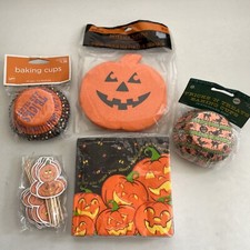Lot Of Halloween Napkins And Baking Supplies