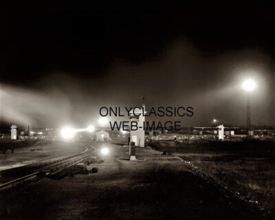 1942 CHICAGO-NORTHWESTERN RAILROAD YARD NIGHT VINTAGE ZUG 8 X 10 FOTO ILLINOIS