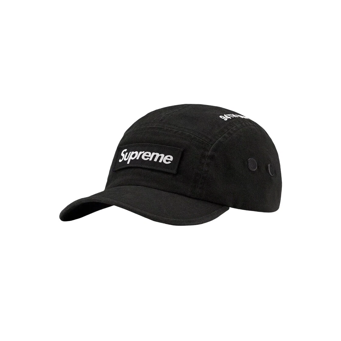 Casquette de camp militaire suprême noire   21FW  