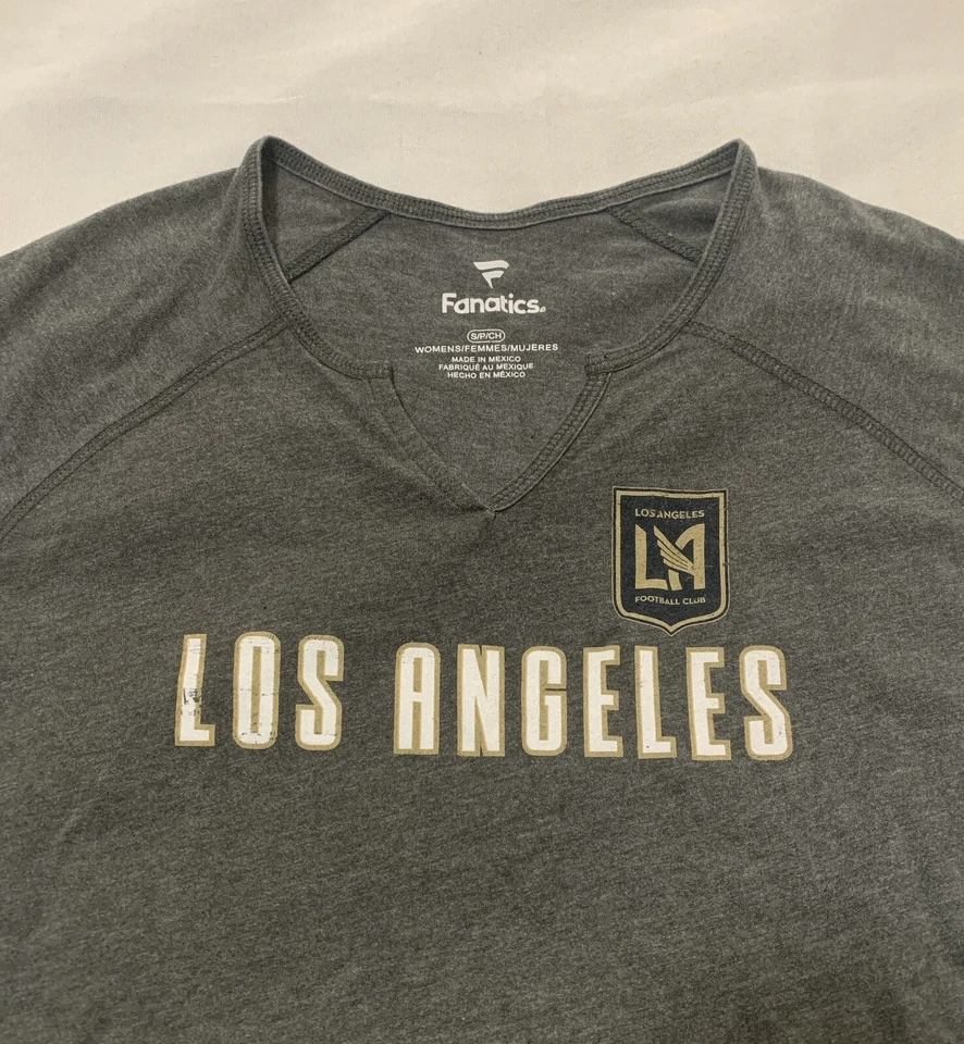 Fanatics женщин Sz S v-образным вырезом верхняя рубашка LAFC Лос-Анджелес LA футбольный клуб MLS серый - Изображение 3 из 4