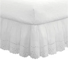 FRESH IDEAS Ideas Ruffled Eyelet Bed Skirt Dust  Assorted Colors , Sizes 