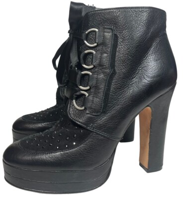 Terry De Havilland Womens High Leather Suede Lace High Heel Shoe Boot Uk  Eu 41 UK