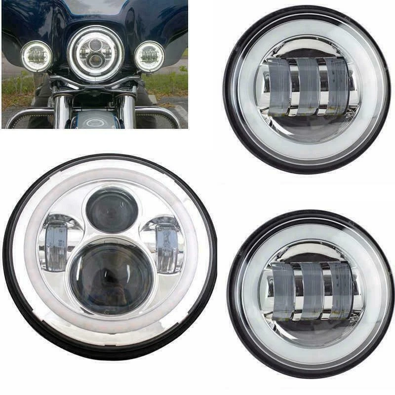 Combo de faros LED + luces de paso de 4,5" para Yamaha Royal Star Venture XVZ1300 Foto 2 de 4