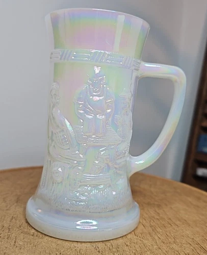 Vtg Federal Glass Stein Tankard Iridescent Opalescent Milk Glass Beer Mug | Bar