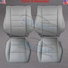 Front Driver Passenger Leather Seat Cover Gray For 08-12 Honda Accord 2.4L 3.5L