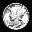 1941 USA 10 CENT DIME - .900 SILVER - MERCURY - HIGH GRADE - LUSTRE