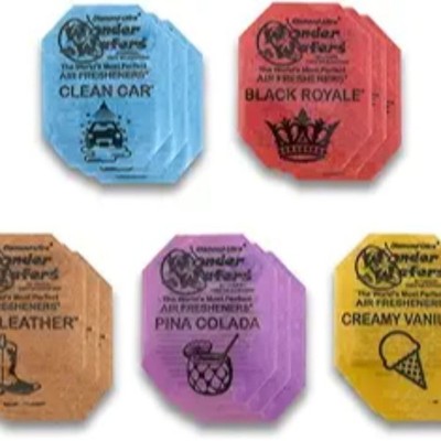 Auto Products, Wonder Wafers Top 5 Scents Sample Pack of Car Air Fresheners (15