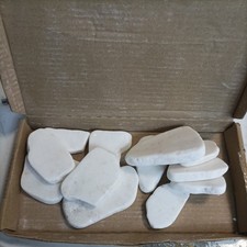 Pebbles for Painting, 12PCS Bulk White Rock Painting Kit 5-8 cm Irregular Stone