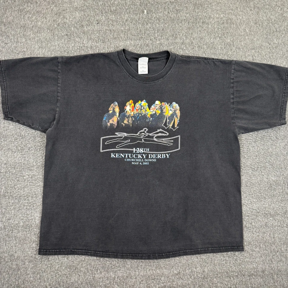 Camiseta De Colección 128th Kentucky Derby Para Hombres XXL Negra Churchill Downs Carreras de Caballos Foto 2 de 4