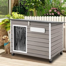 Weatherproof Wooden Igloo Dog House with Raised Feet for Small Dogs