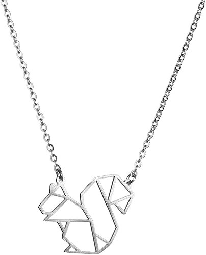 La Menagerie Eichhörnchen Silber Origami Schmuck & Silber Geometrische Halskette - Bild 1 von 1