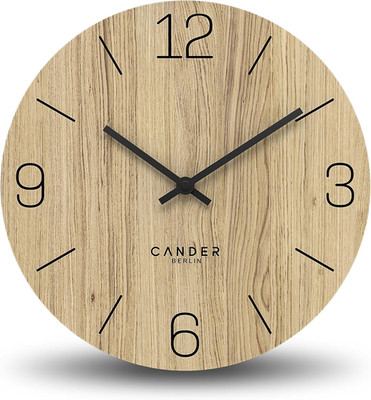 Cander Berlin MNU 2725 D Wanduhr Holz Lautlos 25 Cm Modern Eichenfurnier Vintage