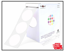 1" White Round Color Coding Circle Dot Labels on a Roll 1000 Stickers 1 inch ...