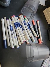 Creative Memories Journal Mate Pen holder  18 Pens in Fine Round Bold Dual Tip