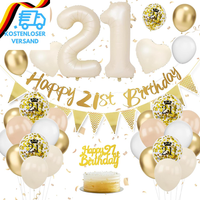 21. Geburtstag Deko Beige, Luftballon Deko 21. Geburtstag Frauen MäNner, Geburts