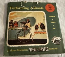 View-Master Performing Animals Chimps Elephants Lions 3 reels 925, 926, 927