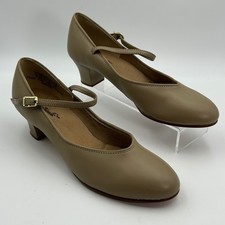 Theatricals Character Dance Shoes Women 9.5 Tan Mary Jane Stage Performance