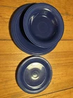 Fiestaware Blue Dinner, Salad Plate & 7” Cereal Bowl Retired Fiestaware