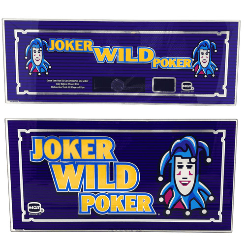 Two Piece Lot "Joker Wild Poker" Slot Machine Glass for IGT S2000