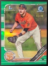 2019 Bowman Chrome Draft Logan Wyatt #BDC-29 Green Refractor /99 1st Bowman