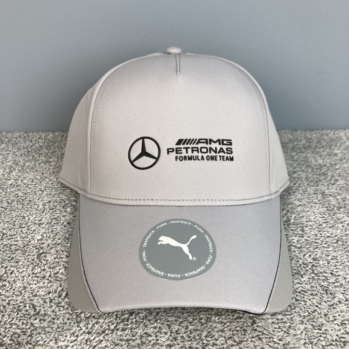 Mercedes Benz AMG Petronas F1 Team Puma Hat Gray Adjustable Snapback Cap NWT