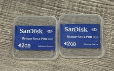 Sandisk 2Gb 2pcs Memory Stick Pro Duo Magic Gate for Sony Camera  PSP