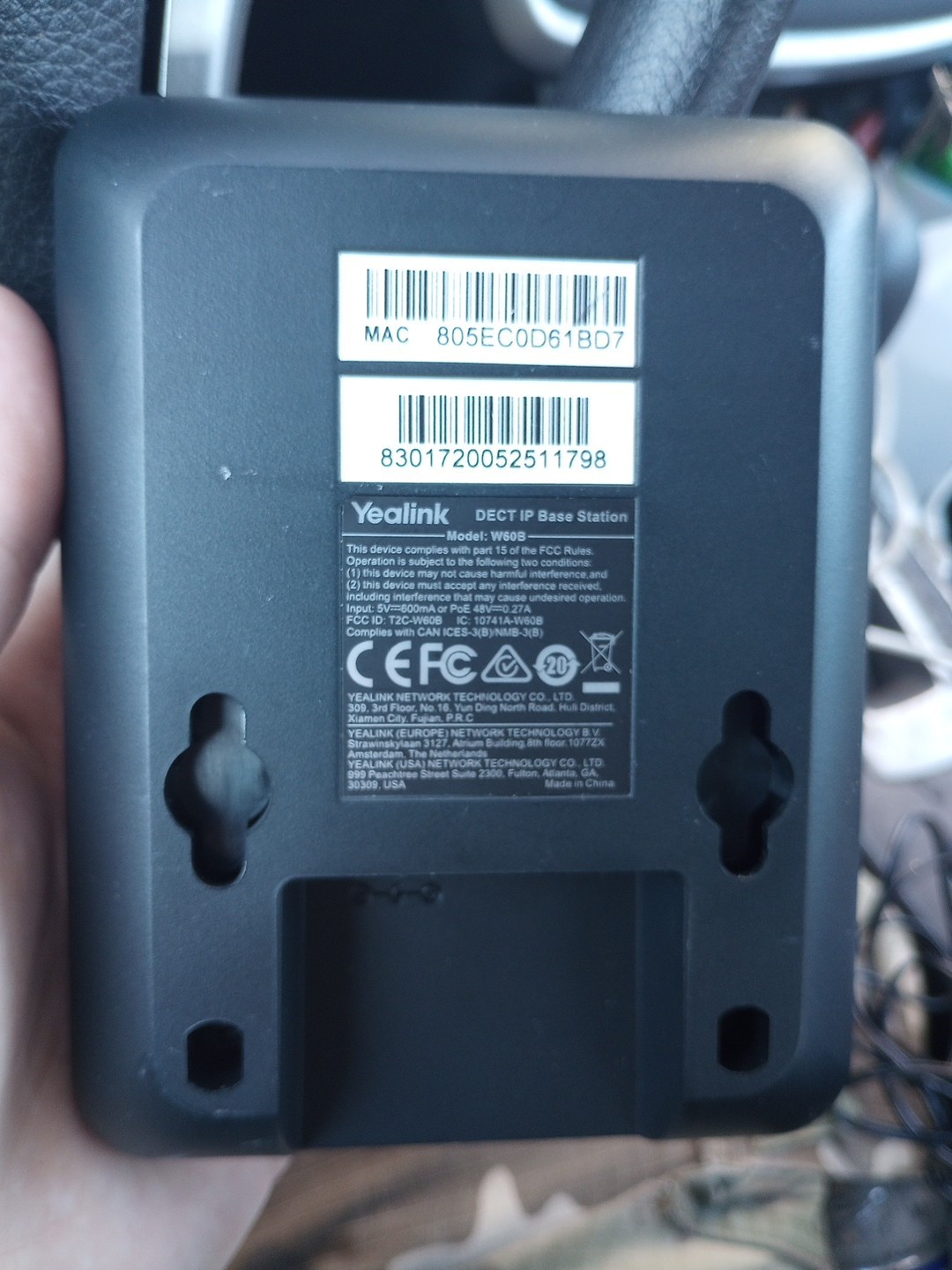 Yealink W60B DECT IP Base Station (Standalone - PoE Powered) - No Handset