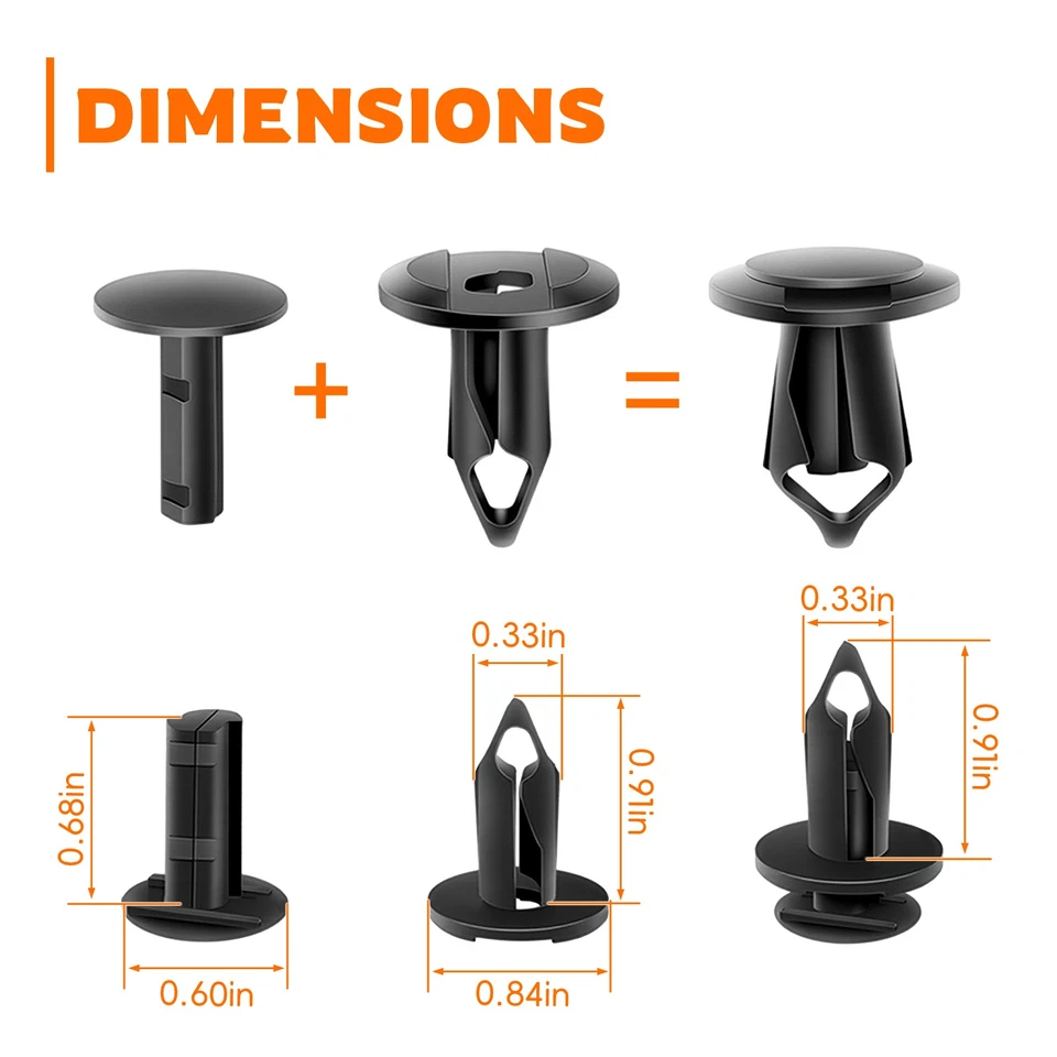 50x Fender Bumper Clips Body Rivets for Kawasaki KFX250 KFX400 KFX450R KFX50 8MM - Изображение 2 из 4