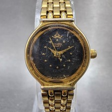 Citizen Watch Women 21mm Black Dial Gold Tone Round 5930-S16806 New Battery