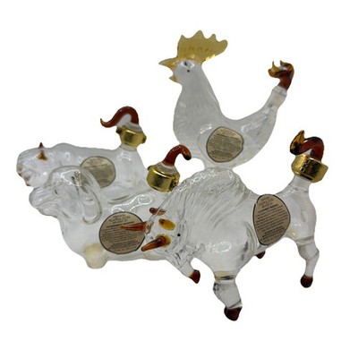 1 XO BRANDY Zodiac Animal Glass Bottles Decanter Blown Glass France 4 Options