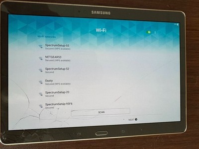 Samsung Galaxy Tab S 10.5 SM-T800 Tablet For Repair Cracked Glass Works