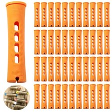 60 Pcs 0.87" Orange Perm Rods Hair Rollers for Long Short Hair Curling
