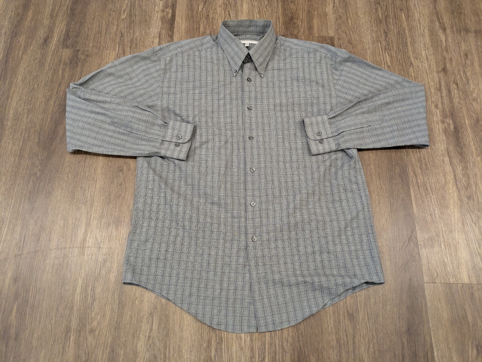 YVES SAINT LAURENT Camicia Uomo Manica Lunga Abito Bottoni Camicia Plaid Taglia M