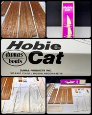DUMAS Hobie Cat 14" Catamaran - Mahogany Hull, Nylon Sails New in Box DF6