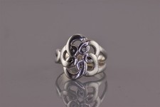 Sterling Silver Swirled Looped Openwork Band Ring 925 Sz: 7