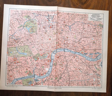 Original! historischer Stadtplan 1895 " London - innere Stadt " 30 x 25 cm