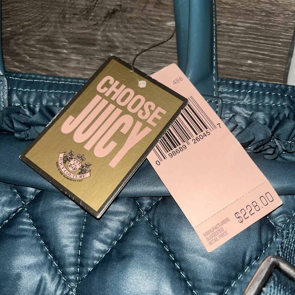 Bolso Mensajero Laptop Y2K Juicy Couture Acolchado Puffer Años 2000 De Colección Nuevo con Etiquetas Foto 2 de 4