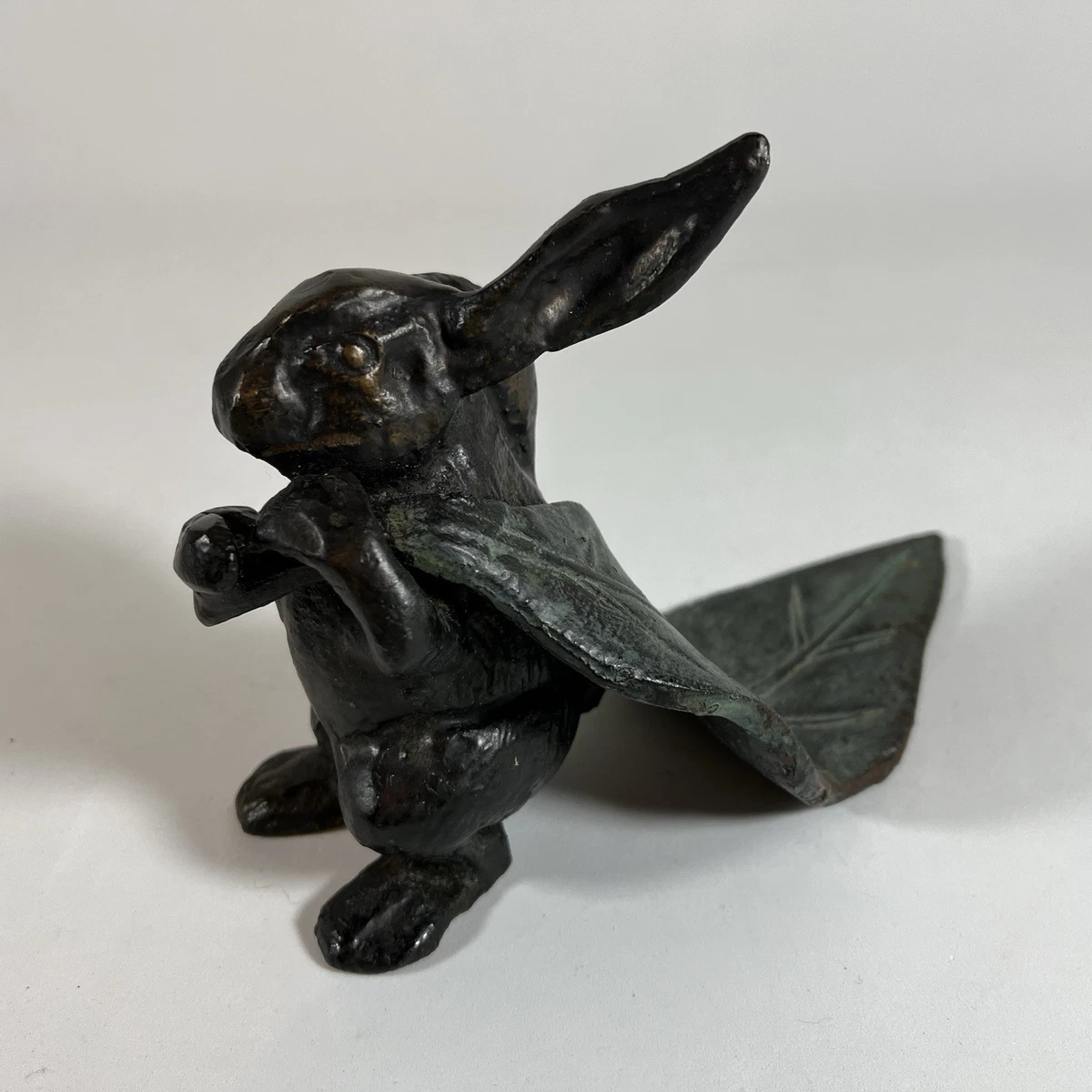 Sungmor Statuetta Coniglio In Ghisa Con Finitura Arrugginita - Fermacarte, Fermaporta, Decorazione Vintage - 4
