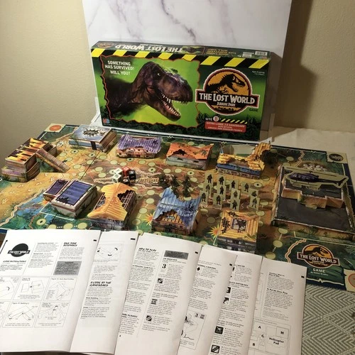 The Lost World Jurassic Park 3-D Site B Board Game 1996 Vintage Milton Bradley