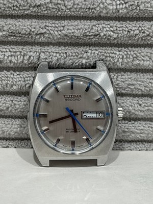 Tutima Record Automatic 25 Jewels PUW 1563T Vintage Day Date Herren Uhr