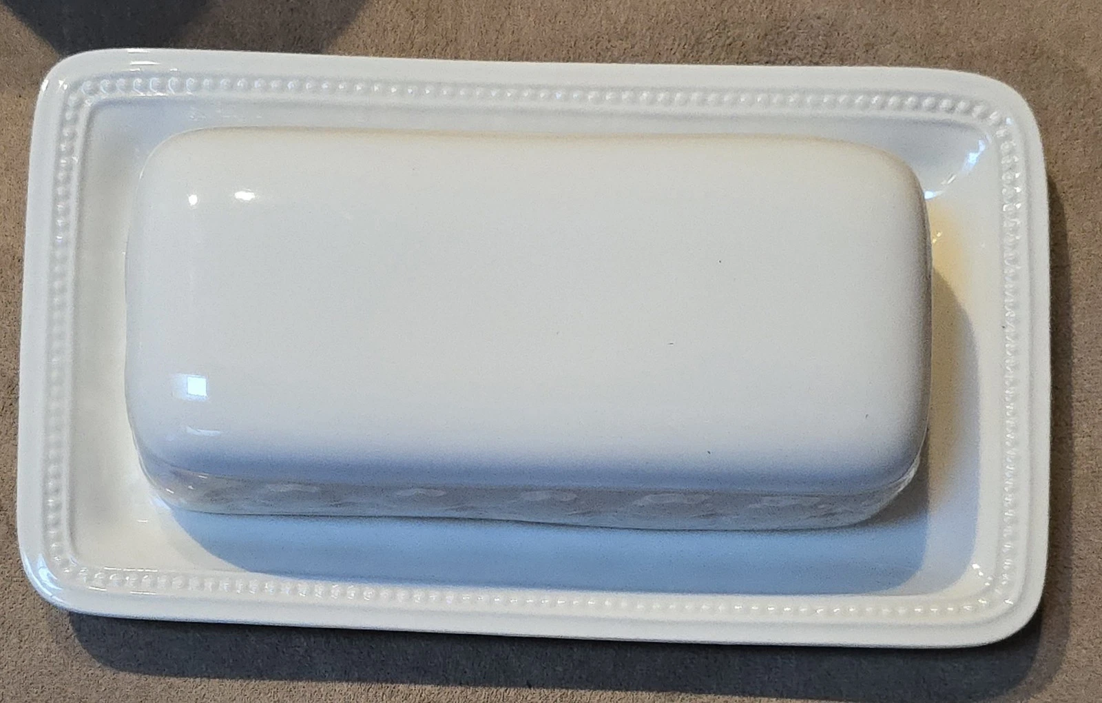 8" Coventry Acanthus Threshold Porcelain Butter Dish White Perfect Condition