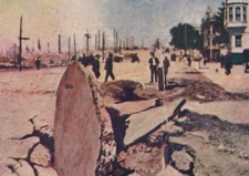 W R Hearst 1906 Eathquake Torn Pavements American Journal Examiner Postcard