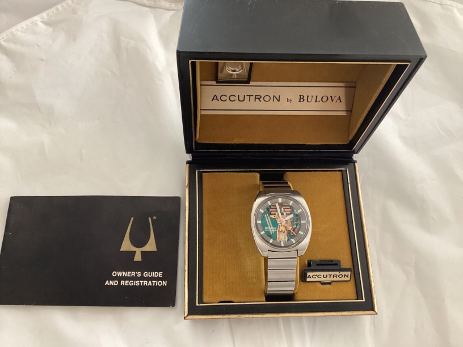 1970 BULOVA ACCUTRON SPACEVIEW TV DIAL TUNING FORK WATCH-VINTAGE-AUTHENTIC